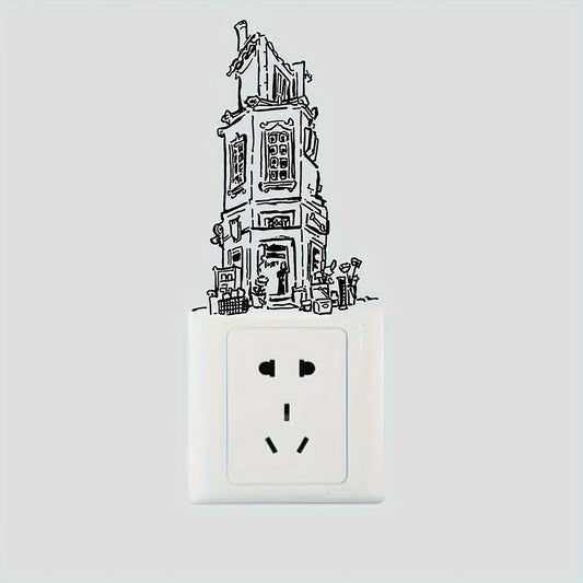 Building Switch Plastic Adhesive Decorative Sticker Home Decor