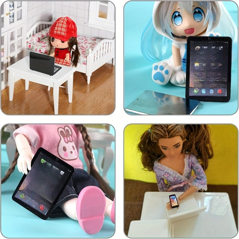 Mini Alloy Accessories 3pcs Kit Dollhouse Set Phone Tablet Laptop Model