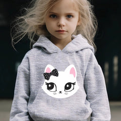 Casual Cat Print 2pcs Girls Outfits For Sports Spring Fall Outdoor Gift
