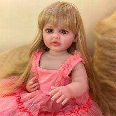 Realistic 55 Lifelike Youngsters Girl Reborn Doll with Dress & Accessories