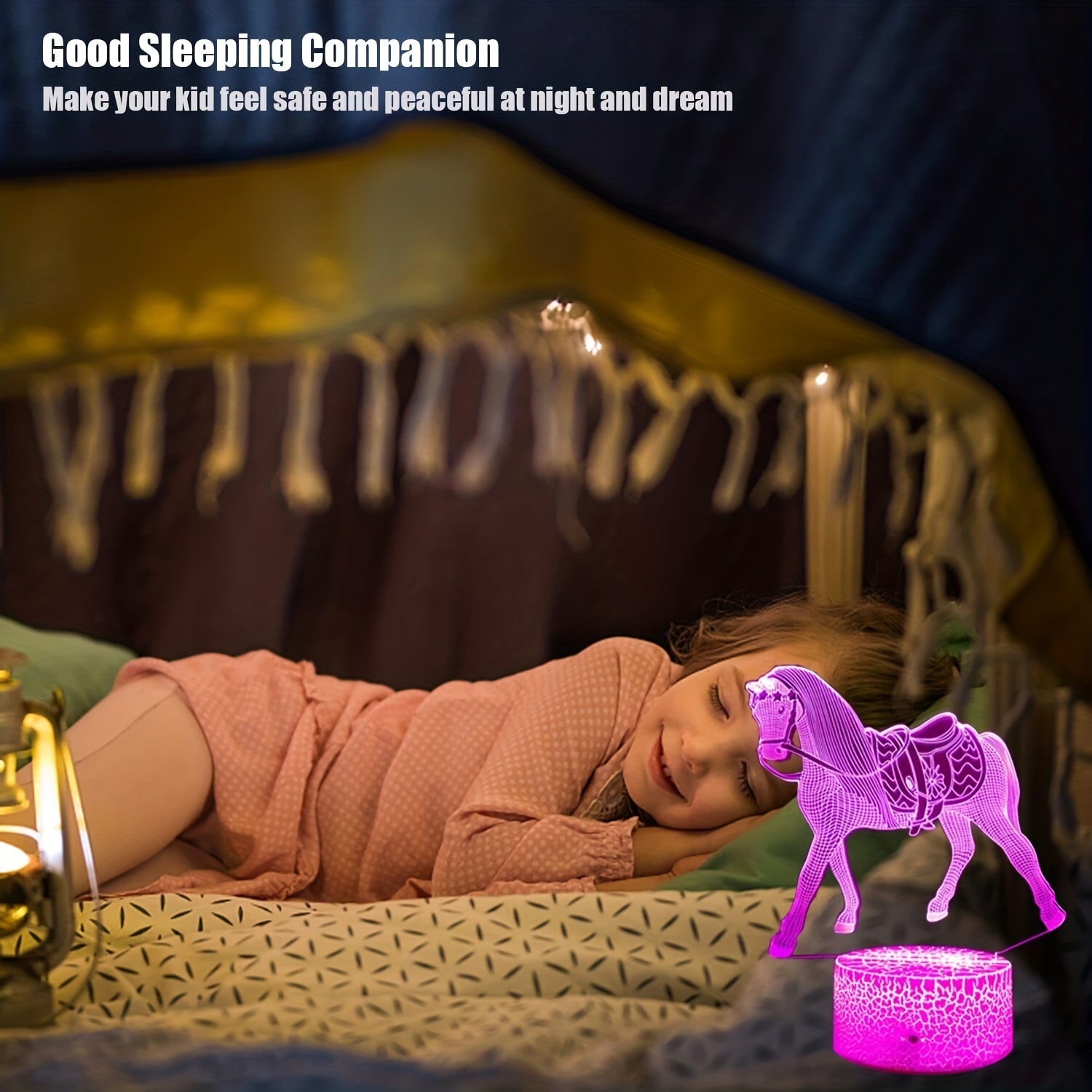 Horse Night Light for Kids with Remote & Smart Touch Lamp