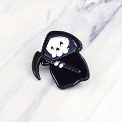 Skull Sickle Death God Brooch Ghost Robe Hoe Jacket Accessory