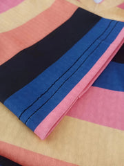 Plus Size Colorblock Stripe Print V Neck Maxi Dress