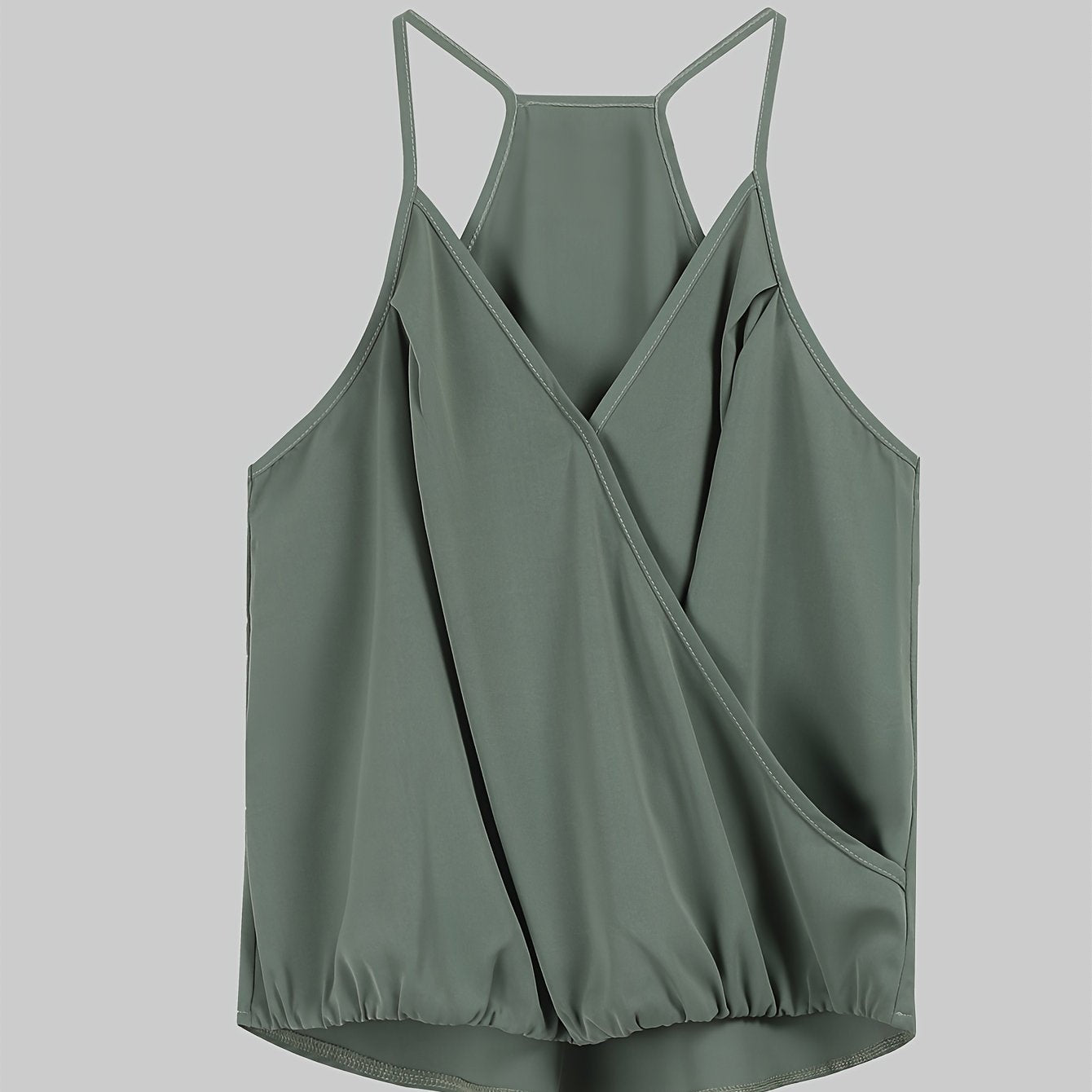  Solid Wrap Cami Top Women's Plus Casual Summer Top