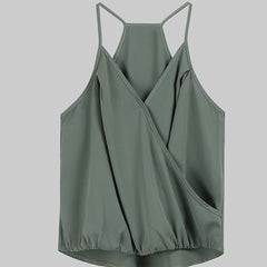  Solid Wrap Cami Top Women's Plus Casual Summer Top