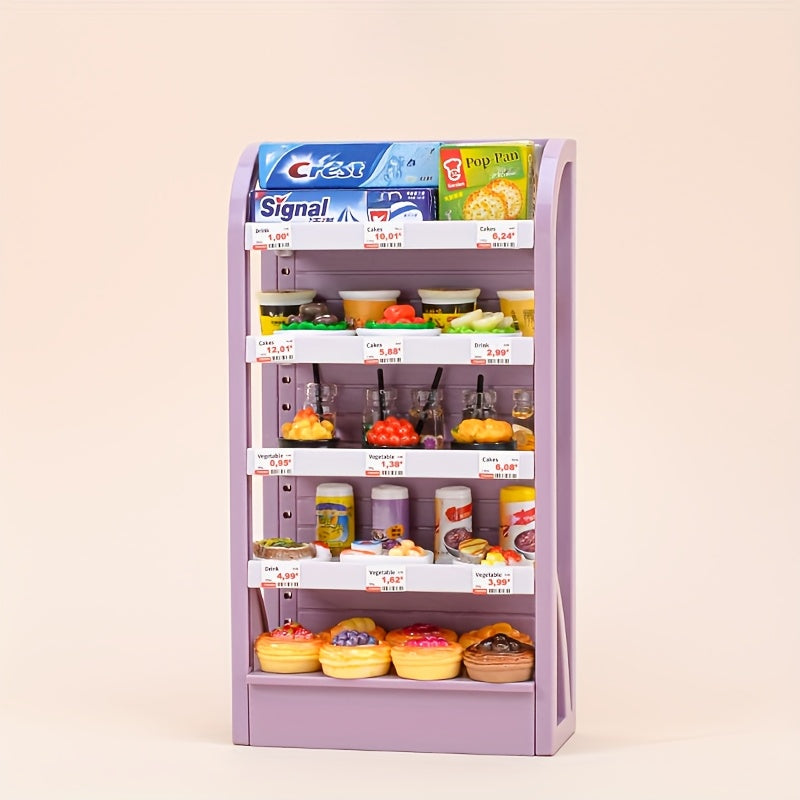 Mini Supermarket Shelf Food Play Set
