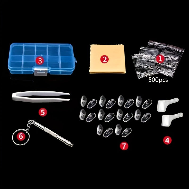 500pcs Glasses Repair Kit - Fix Glasses, Sunglasses, Jewelry & Watches Instantly