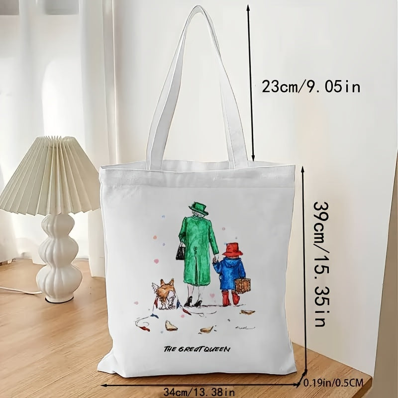 Colorful Pattern Tote Bag Canvas Sling Bag for Daily Use