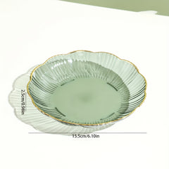 Flower-shaped Bone Dish Golden Edge Plate for Snacks or Fruits