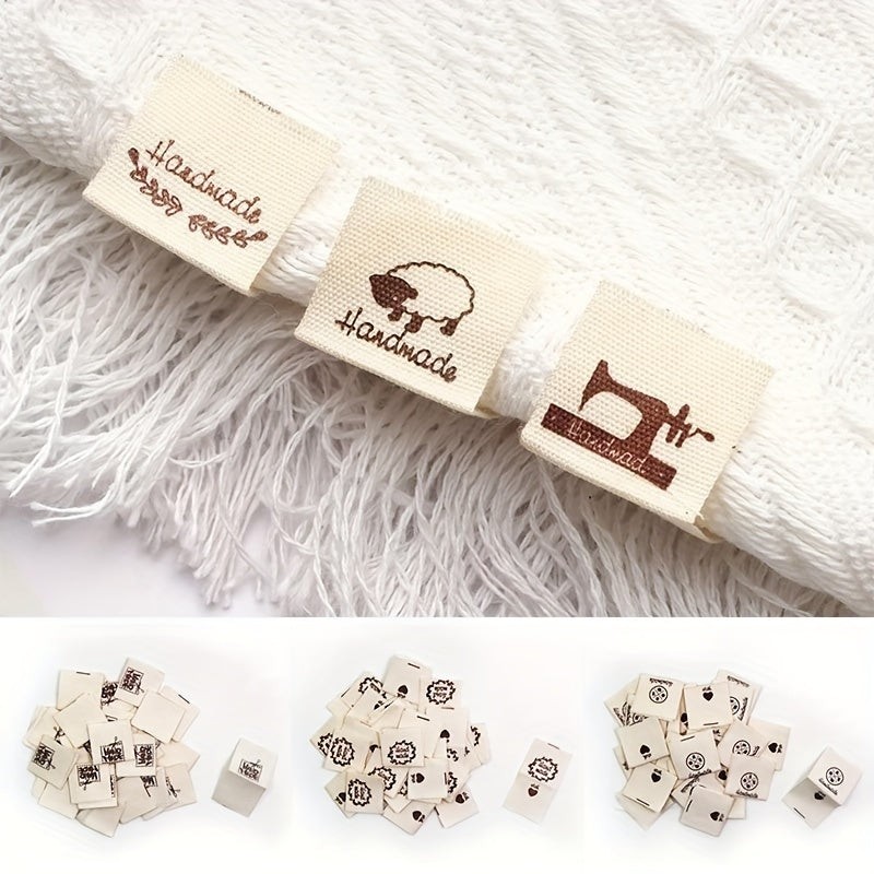 50pcs Clothing Collar Label Sheep Flower Wreath Scissors Pins Buttons