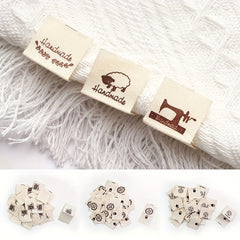 50pcs Clothing Collar Label Sheep Flower Wreath Scissors Pins Buttons