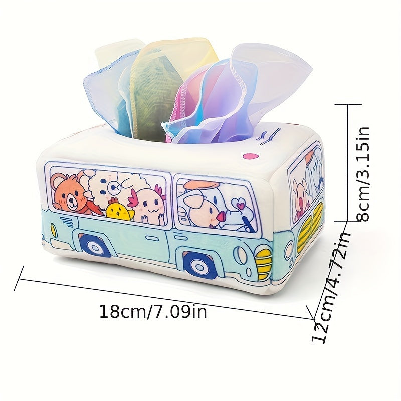 Soft Cloth Baby Tissue Box Toy with Crinkle Sound - Infant Sensory Play Toy