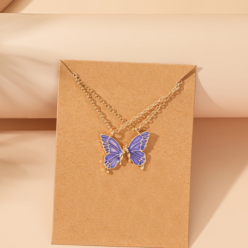 Butterfly Friendship Necklace Set with Box