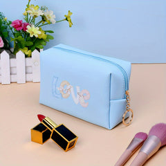 Letter Pattern Makeup Pouch Zipper Cosmetic Bag Toiletry Wash Bag