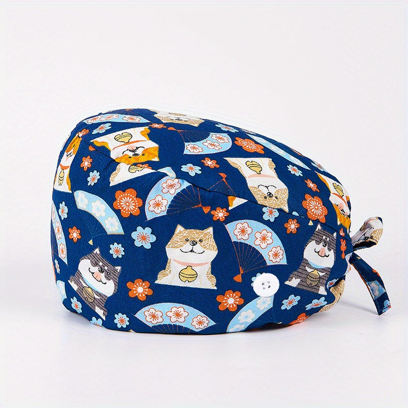 Cartoon Adjustable Work Cap For Women Animal Printed Working Hat