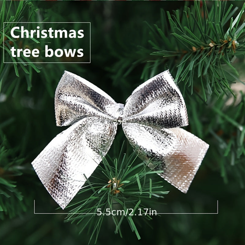 12pcs Christmas Tree Ornament Bow Room Decoration