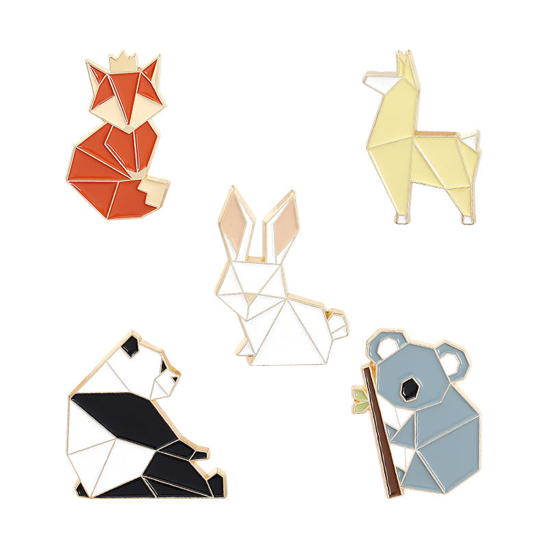 Minimalism Fox Brooch Mouse Panda Rabbit Alloy Brooch Easter Bunny Anime Pin