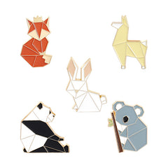 Minimalism Fox Brooch Mouse Panda Rabbit Alloy Brooch Easter Bunny Anime Pin