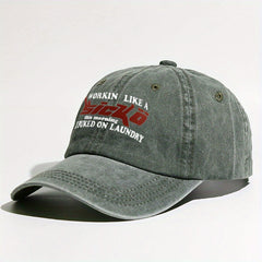 Vintage Baseball Cap Letter Printed Distressed Cotton Dad Hats Solid Sun Hat