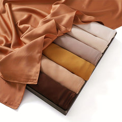Matte Satin Soft Scarf Solid Sunscreen Hijab Turban Shawl Wraps