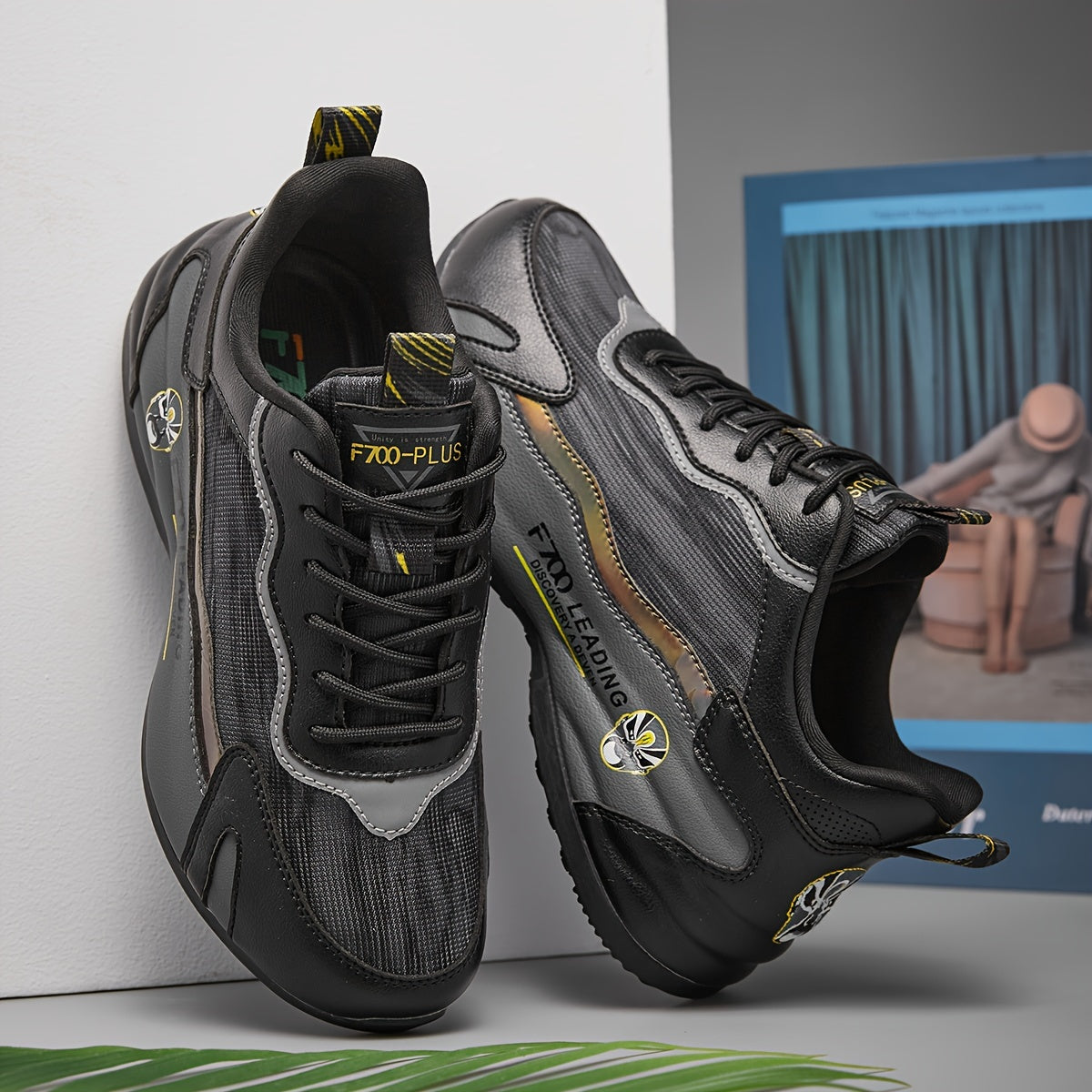 Chinese Style Block Running Shoes With Reflective Stripes