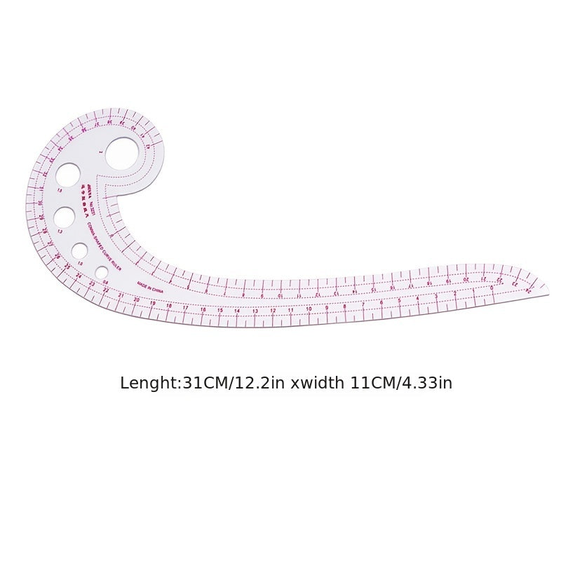 2pcs Soft Plastic Comma Curve Ruler Sewing Tool Quilting Thread Crochet Ruler