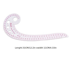 2pcs Soft Plastic Comma Curve Ruler Sewing Tool Quilting Thread Crochet Ruler