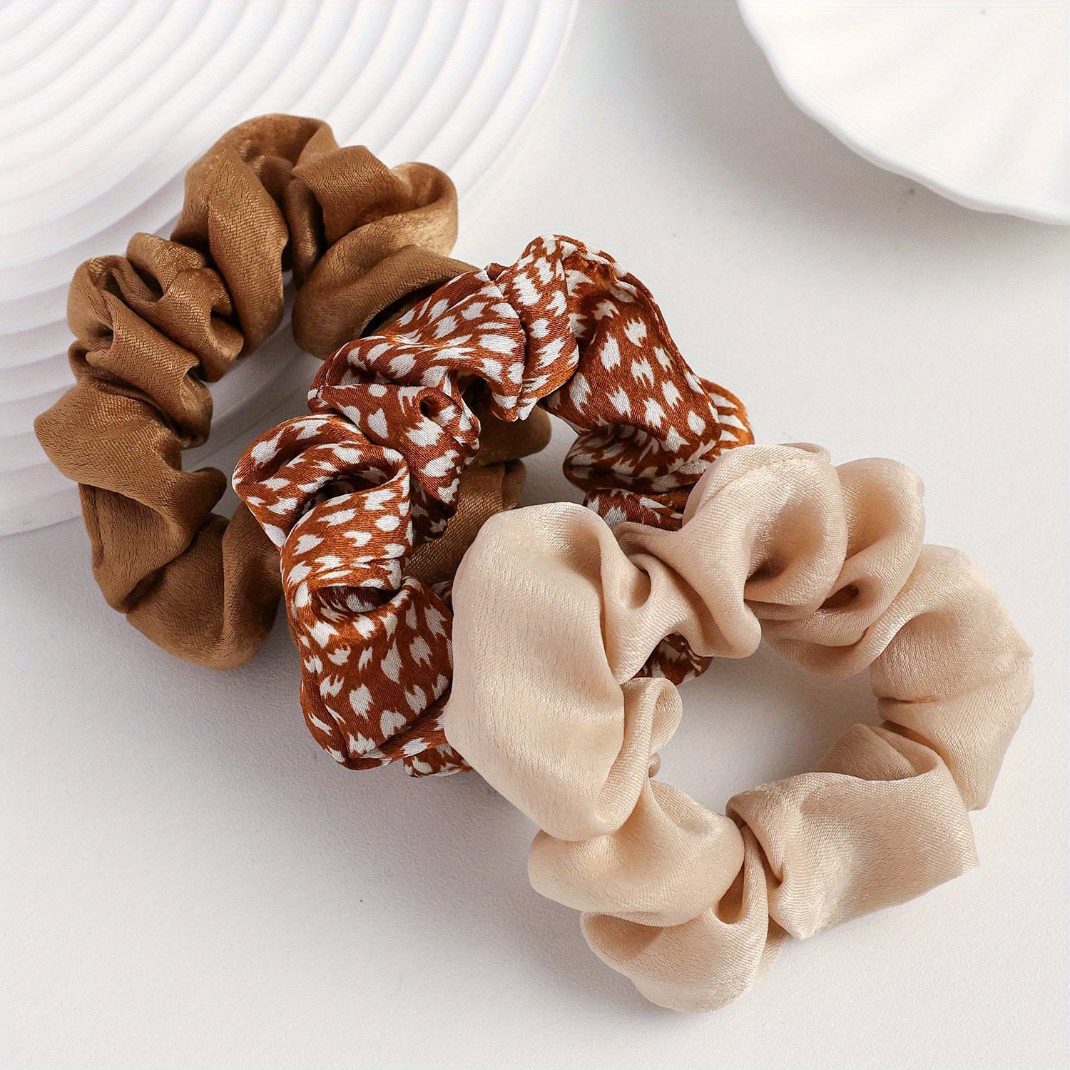 Leopard Pattern Scrunchies Hair Tie Retro Style Hair Rope