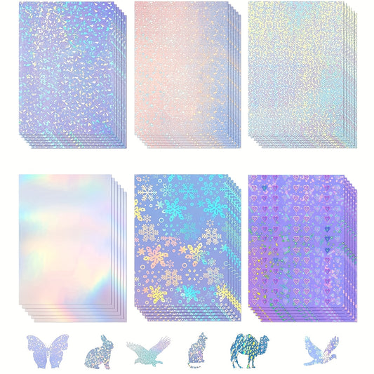Holographic Laser Transparent Stickers A4 Vinyl Self Adhesive Waterproof Film