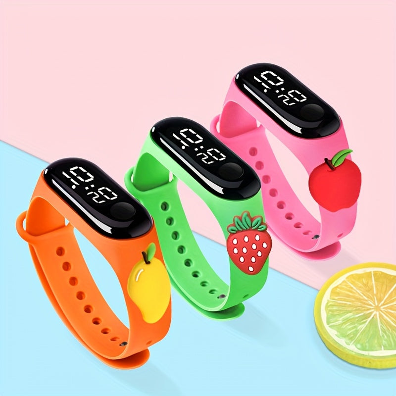 3pcs Fruit Garden Electronic Watch Gift Set for Students