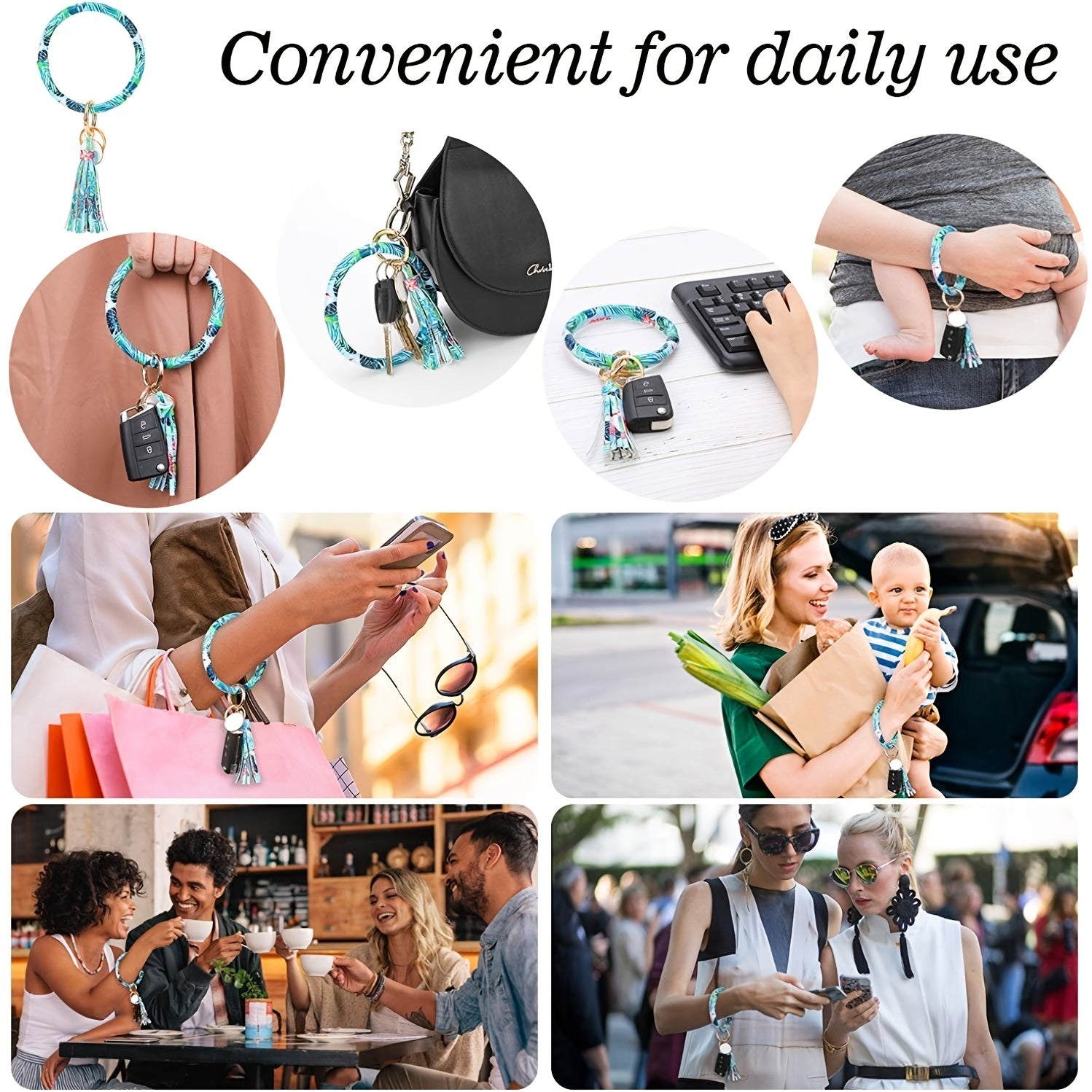 Leather Tassel Keychain for Women & Girls - Car Accessory Key Ring