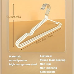 10pcs Pack 16 Inch Stainless Steel Wire Metal Hangers Non Slip Hangers