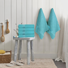 6pcs Absorbent Hand Towel Soft Cotton Set For Bath Hand Gym 69 Teal