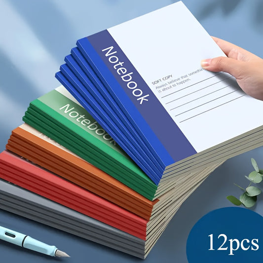12pcs A5 Notebooks Assorted Colors with Lined Pages for School and Office