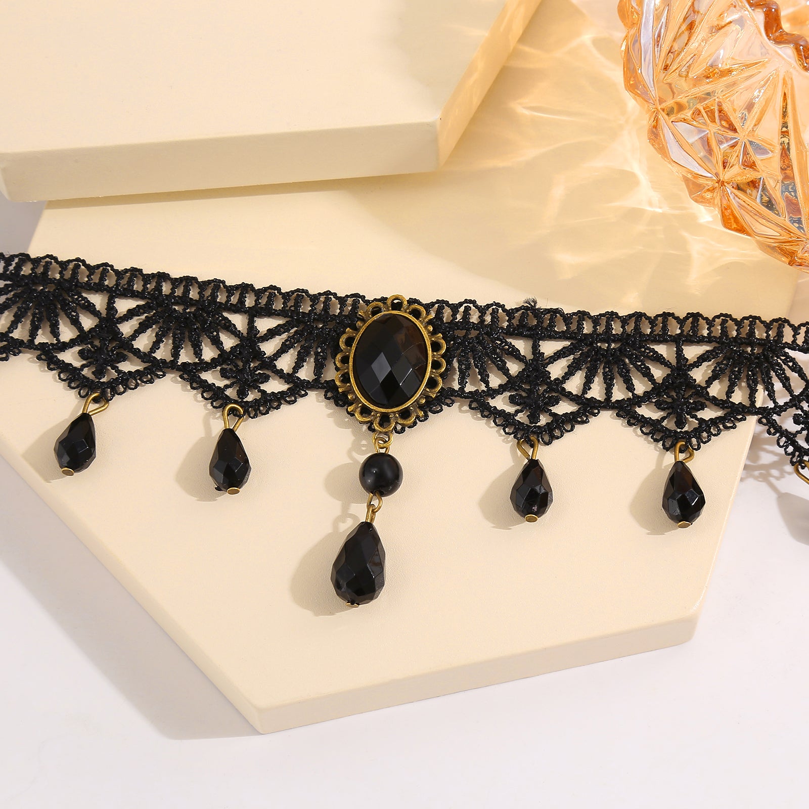 Crystal Tassel Lace Necklace