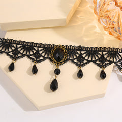 Crystal Tassel Lace Necklace