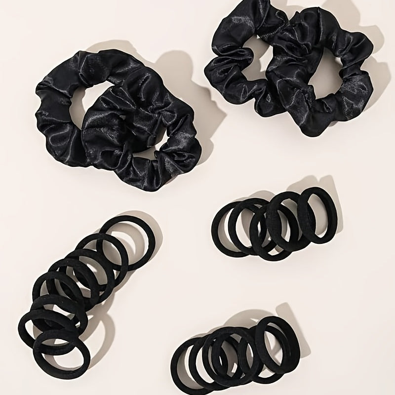 24pcs Girl's Solid Candy Hair Tie Scrunchies Hair Accessories