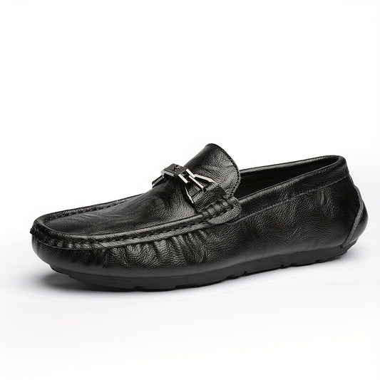 Women's Metal Buckle Loafers Slip On Soft Sole Anti skid Casual Flats Shoes