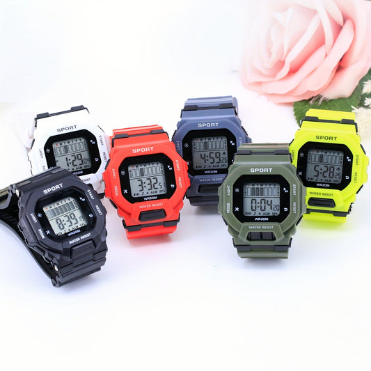 Stylish Waterproof Night Light Watch for Sports Timing