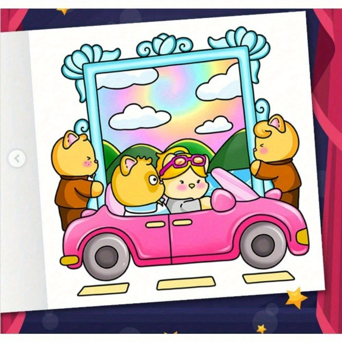 Fuzzy Meowvies Coloring Book 32 Page Cats Chess Party Scenes Activity Book