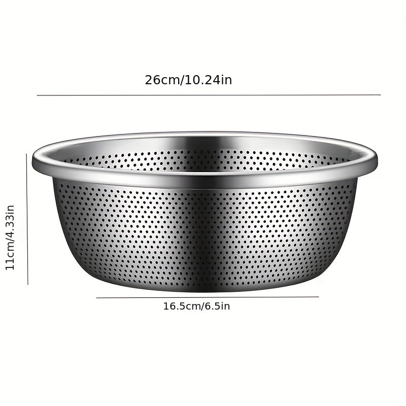 Stainless Steel Double Layer Colander Basket Set - Large Capacity, Reusable