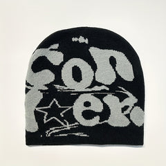 Sport Windproof Knit Beanie Hat With CON Letter Embroidery