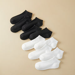 10 Pairs Women's Soft Lightweight Ankle Socks Solid Colors