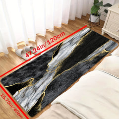 Marble Pattern Kitchen Rug Non Slip Absorbent Stain Resistant