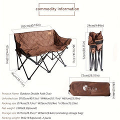 Portable Outdoor Double Folding Chair for Camping Beach