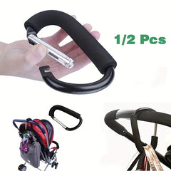 Stroller Hooks for Hanging Bags Mommy Stroller Clip Organizer Hook - 1/2 Pack