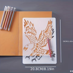 Scratch Painting Template Hollow Out Creative Lace Ruler Animals Theme Gift