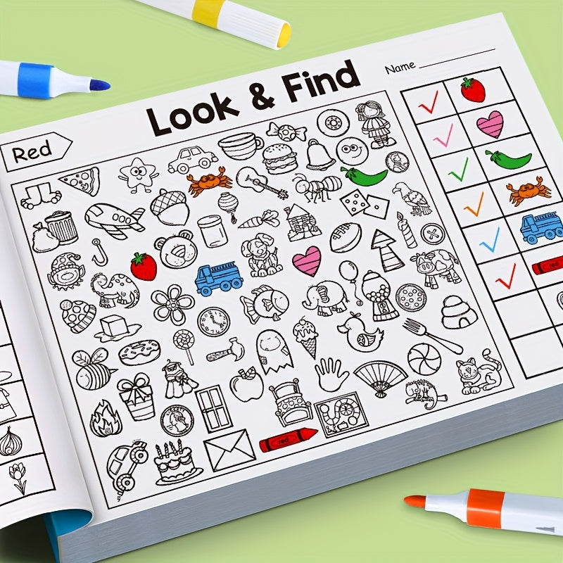 Kids Hidden Pattern Book - Dinosaur, Food, Snowflakes, Fruits