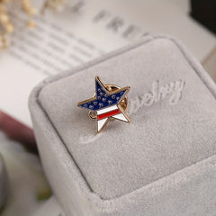 Star Flag Brooch Men's Pentagram Independence Brooch Coat Gift