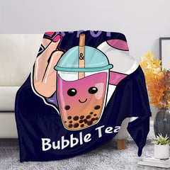 Milk Tea Printed Travel Blanket - Beach Outdoor Use